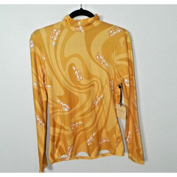 Unique Vintage X Smak Palour Top Shirt Scooby Doo Yellow Mock Turtle Size Medium - Picture 2 of 8